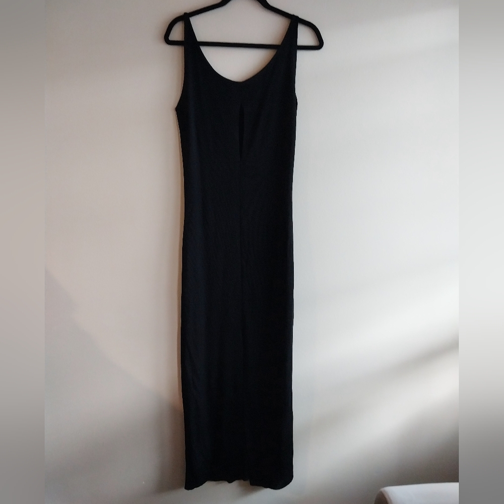 Ron Leal Vintage Black Sleeveless Bodycon Maxi Dress w/Keyhole Cutout Detail